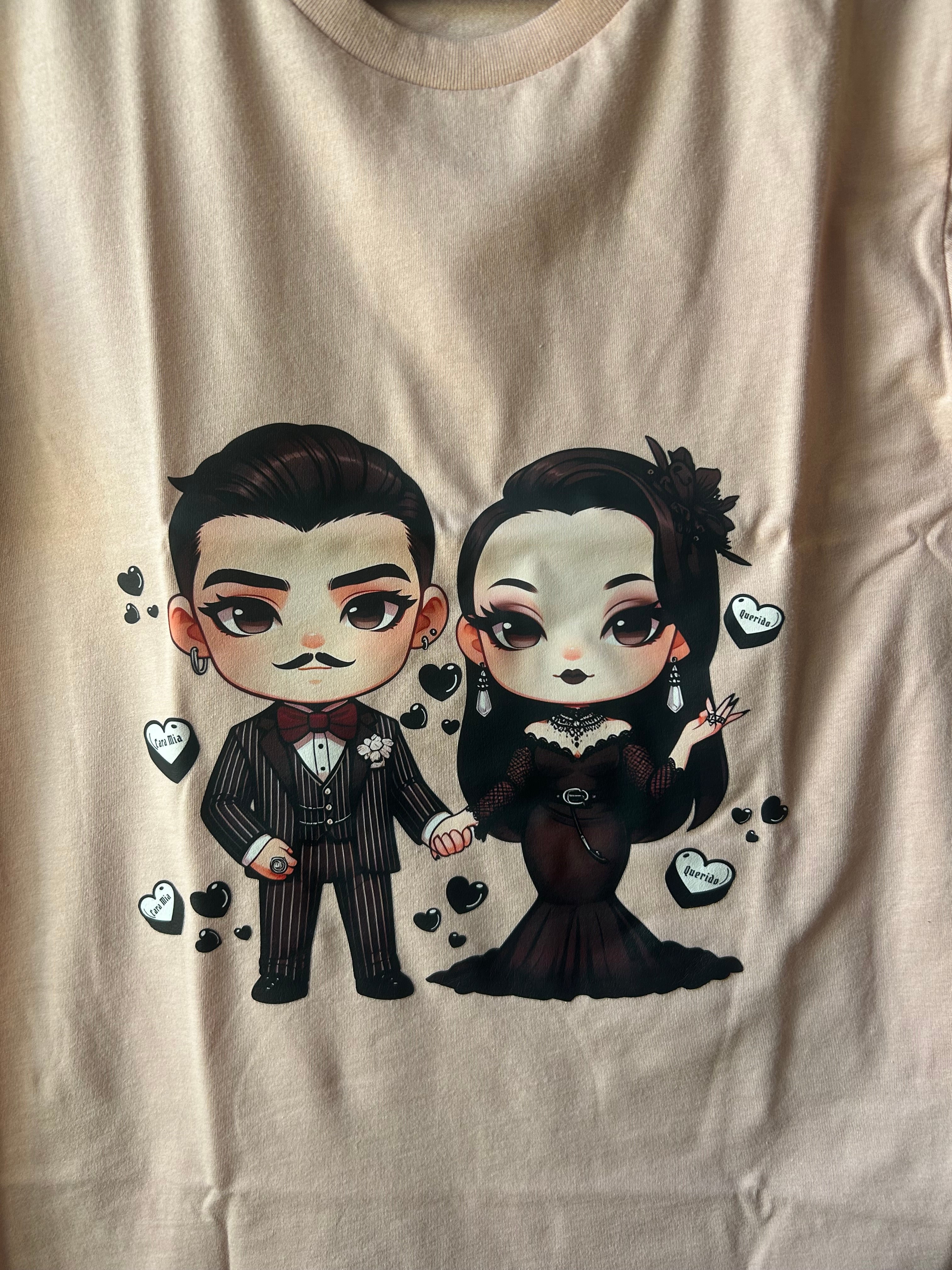 Baby Gomez and Morticia Addams